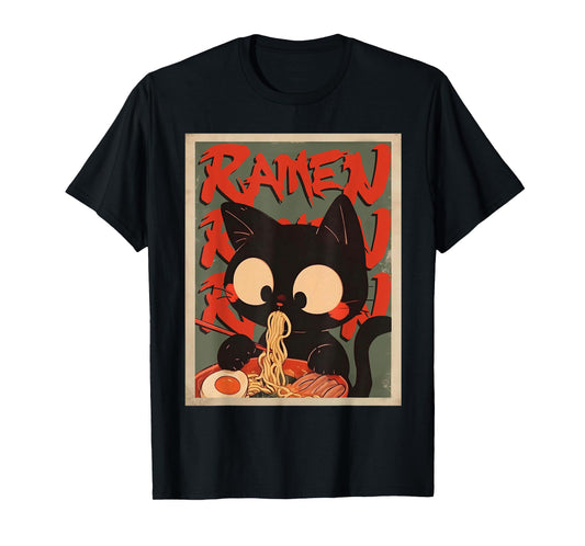 Kawaii Cat Ramen Japanese Cat Ramen Kawaii Anime Cat Ramen T-Shirt