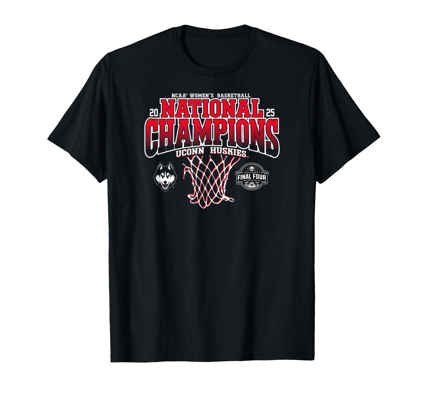 Connecticut Huskies National Champs 2025 Women's Bball Net T-Shirt