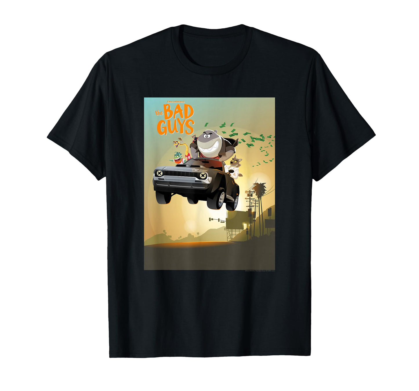 The Bad Guys Group Getaway Car Poster T-Shirt