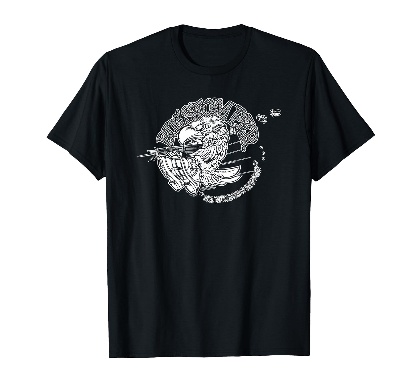 Aliens Bug Stomper We Endanger Species Big Chest Text Logo T-Shirt