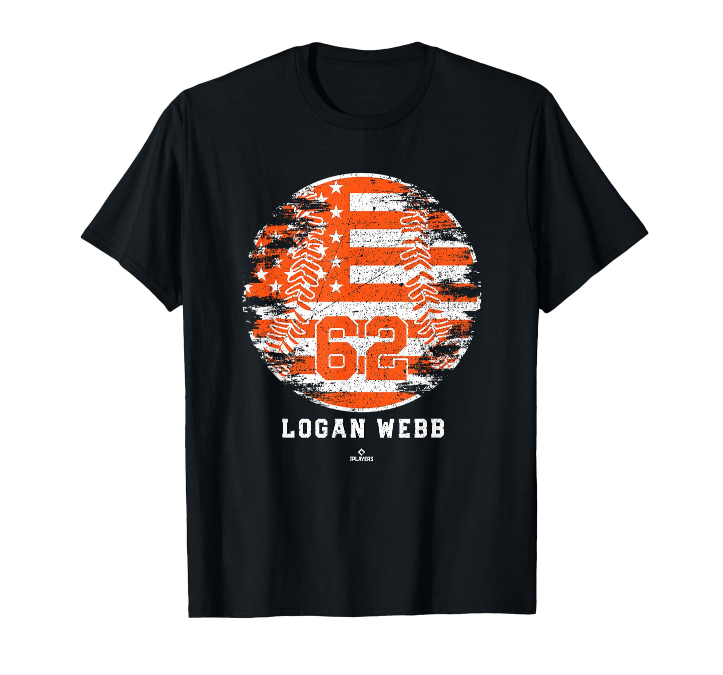 Vintage Baseball Flag Logan Webb San Francisco MLBPA T-Shirt