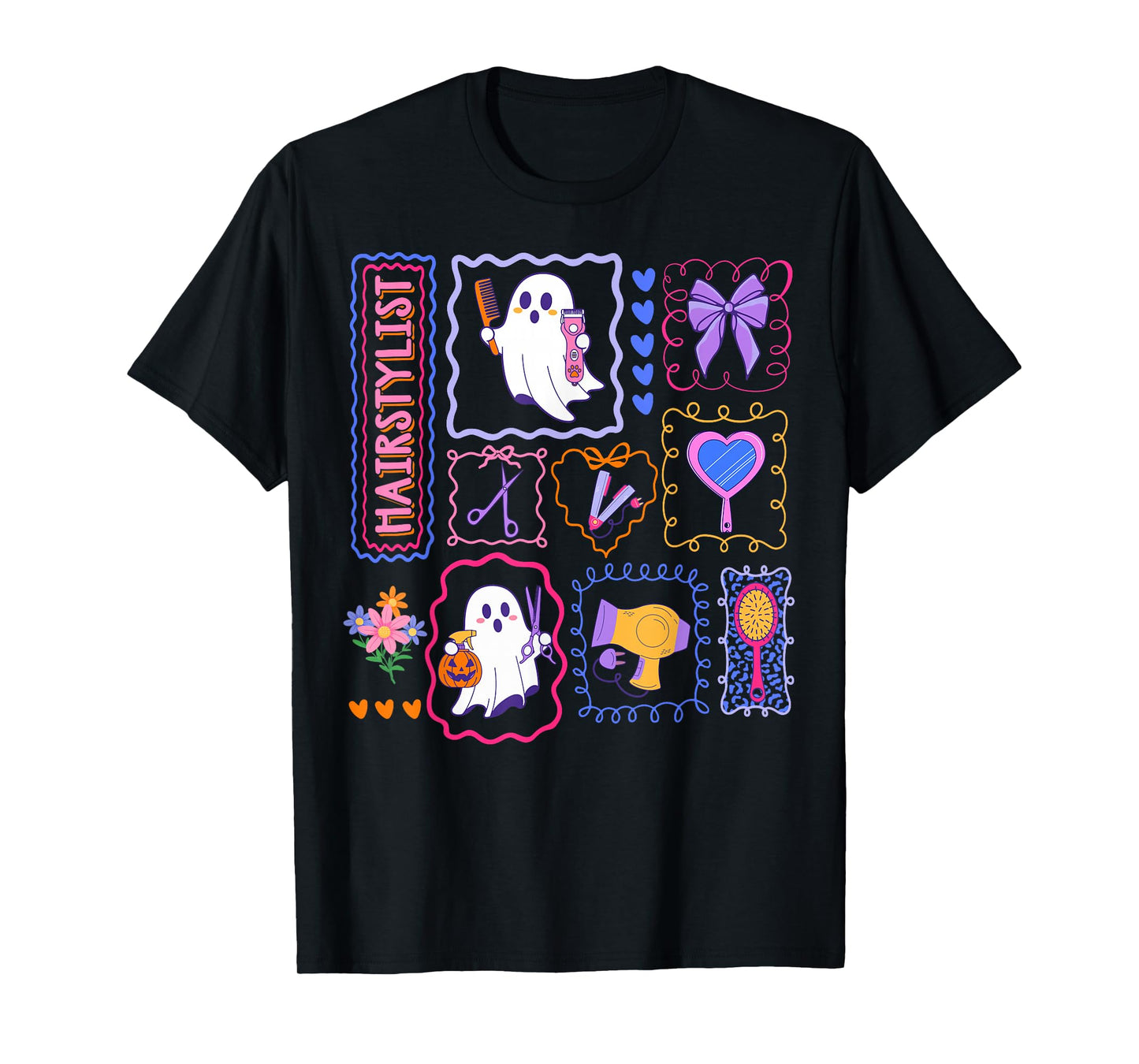 Funny Spooky Ghost Hair Stylist Halloween Hair Salon Women T-Shirt
