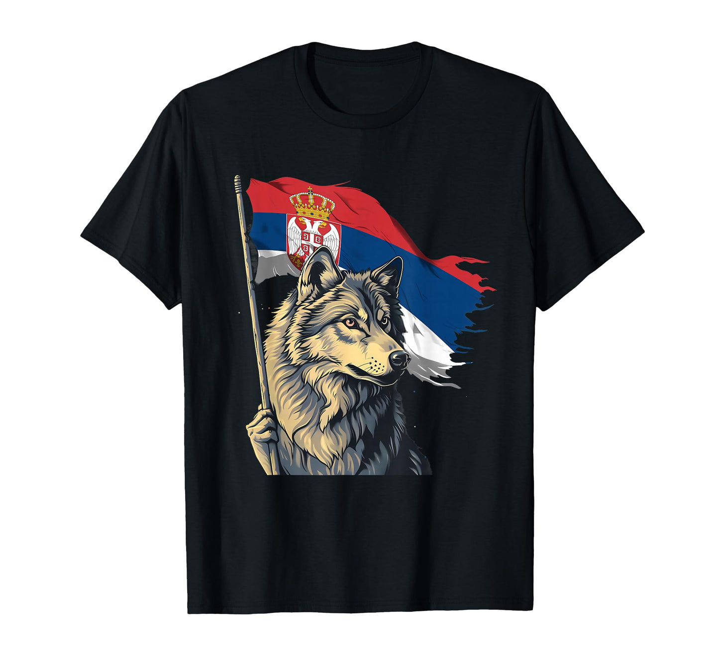 Serbia Wolf Serbian Flag Serbian Roots Srbija Serbian Pride T-Shirt