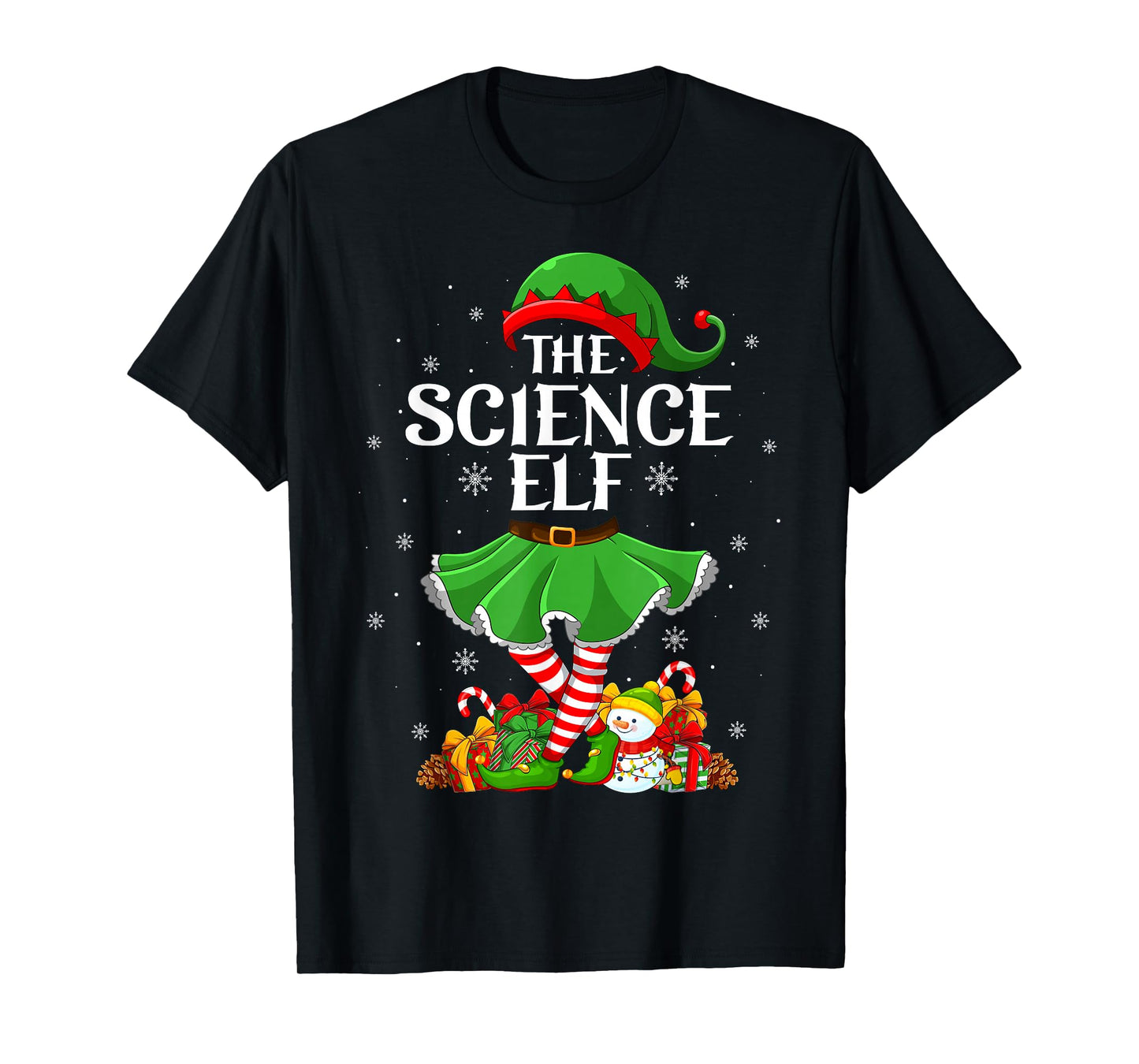 Science Elf Christmas Family Elf Squad Xmas Girls Women T-Shirt