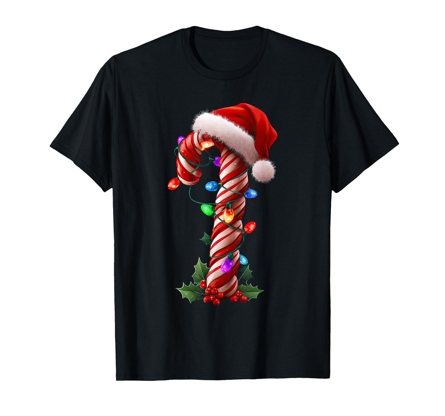 Candy Cane Christmas Design Boys Girls Kids Adults T-Shirt