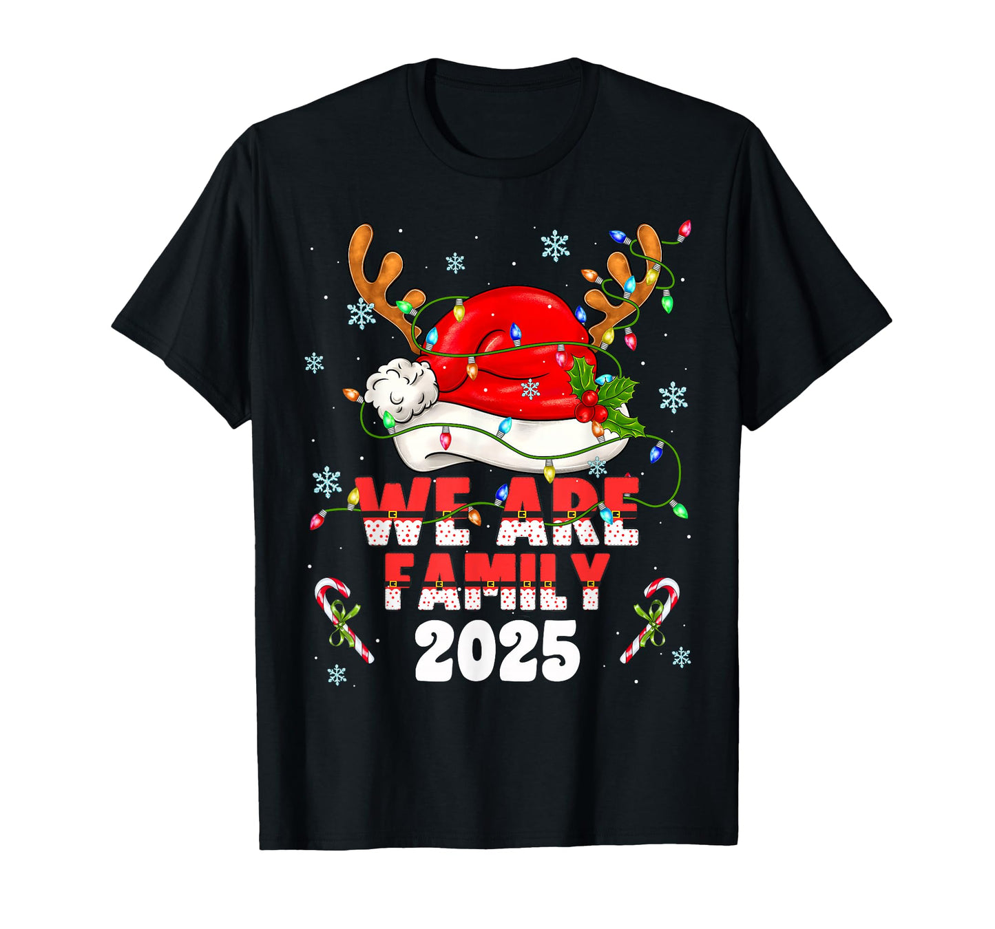 We are Family 2025 Christmas Tree Santa Pjs Group Matching T-Shirt