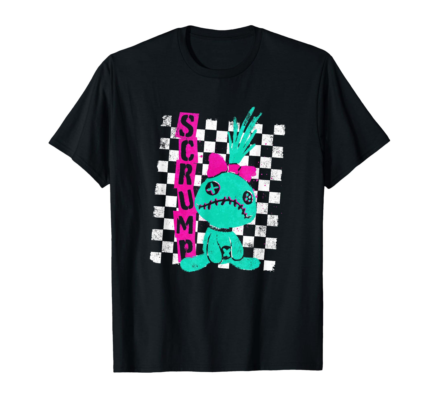 Disney Lilo & Stitch Scrump Punk Rock Style Vintage Poster T-Shirt