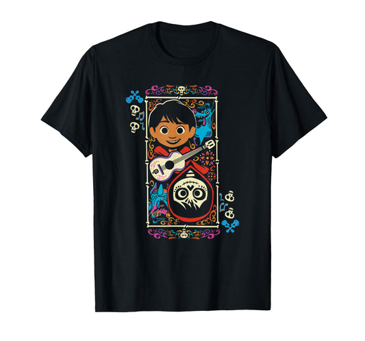 Disney Pixar Coco Miguel Two Faces Day Of The Dead Big Frame T-Shirt