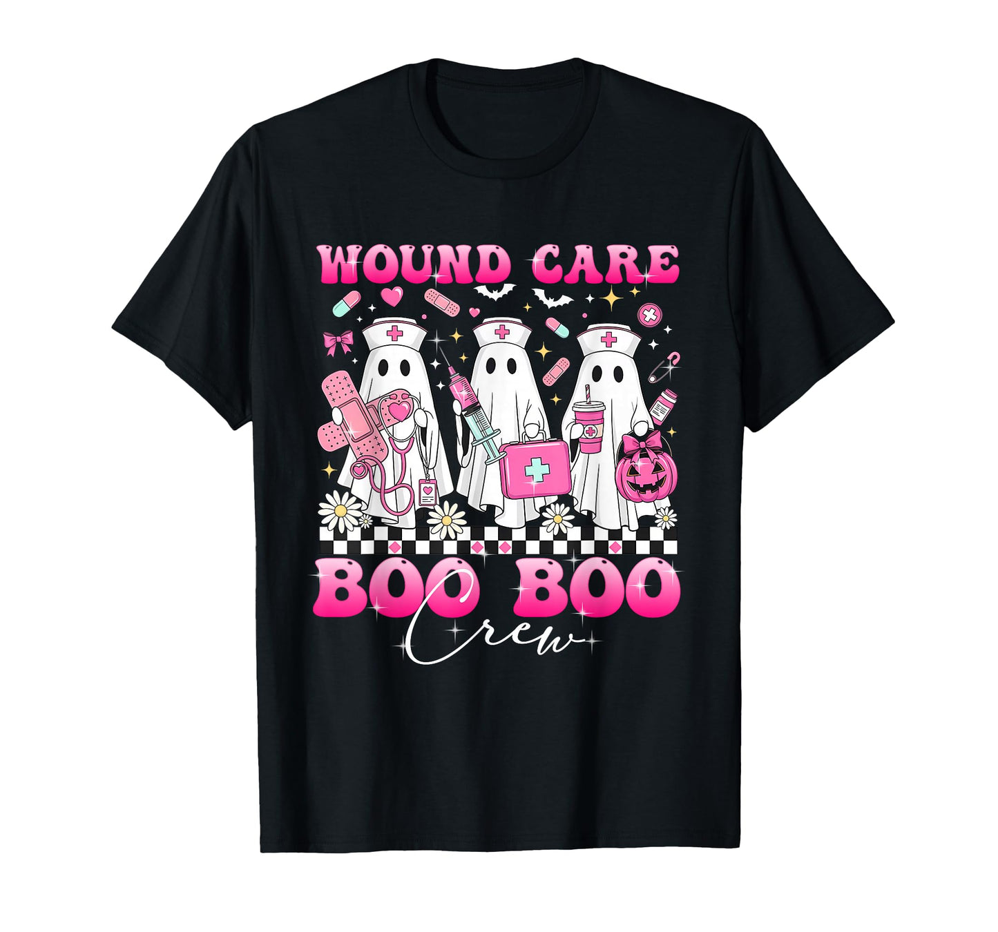 Wound Care Boo Boo Crew Funny Nurse Ghost Halloween T-Shirt