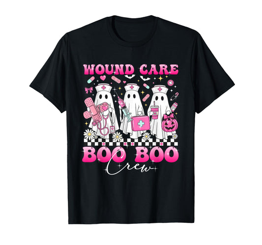 Wound Care Boo Boo Crew Funny Nurse Ghost Halloween T-Shirt