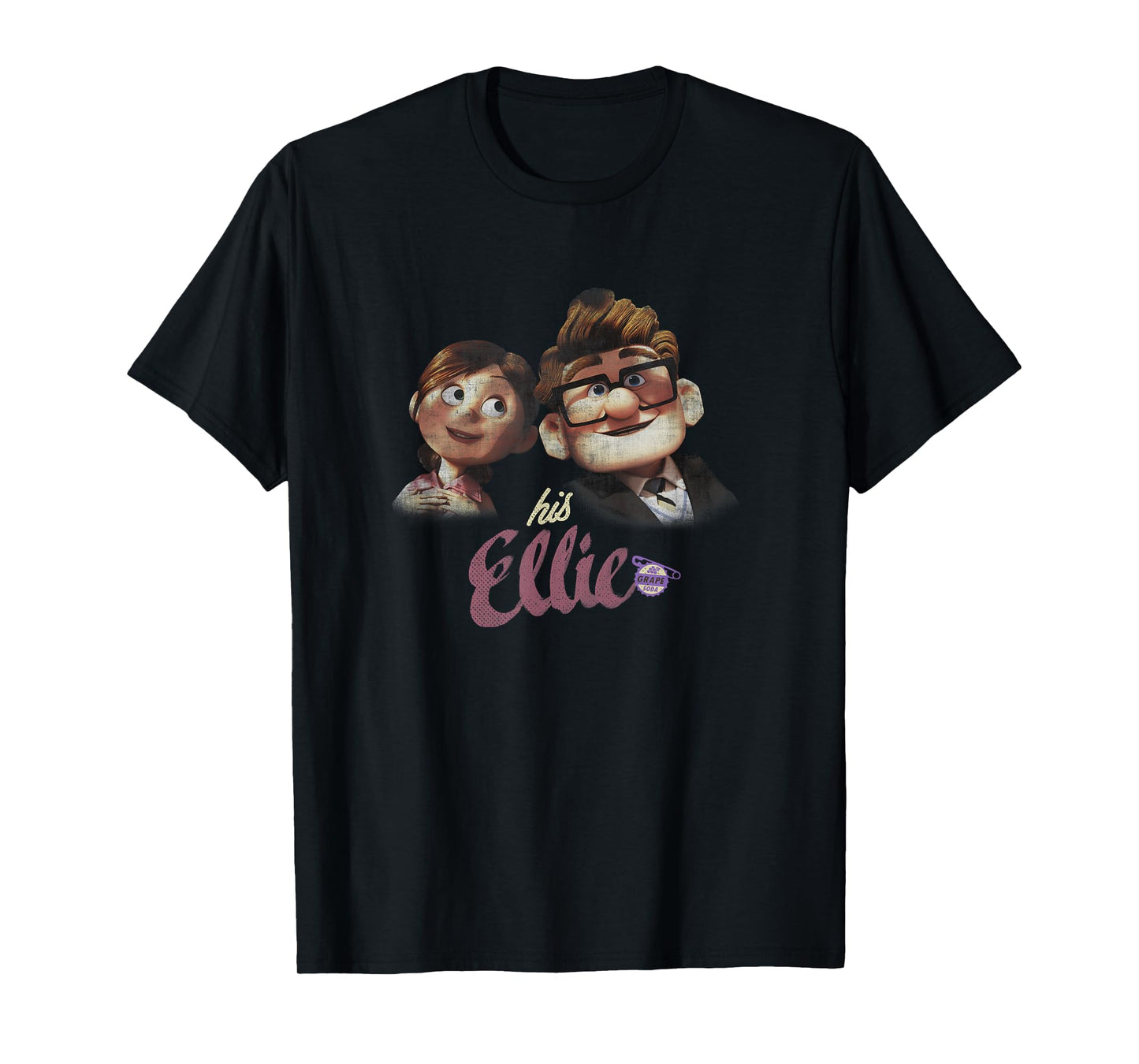 Disney Pixar Up Carl & Ellie Couple His Ellie Distressed T-Shirt