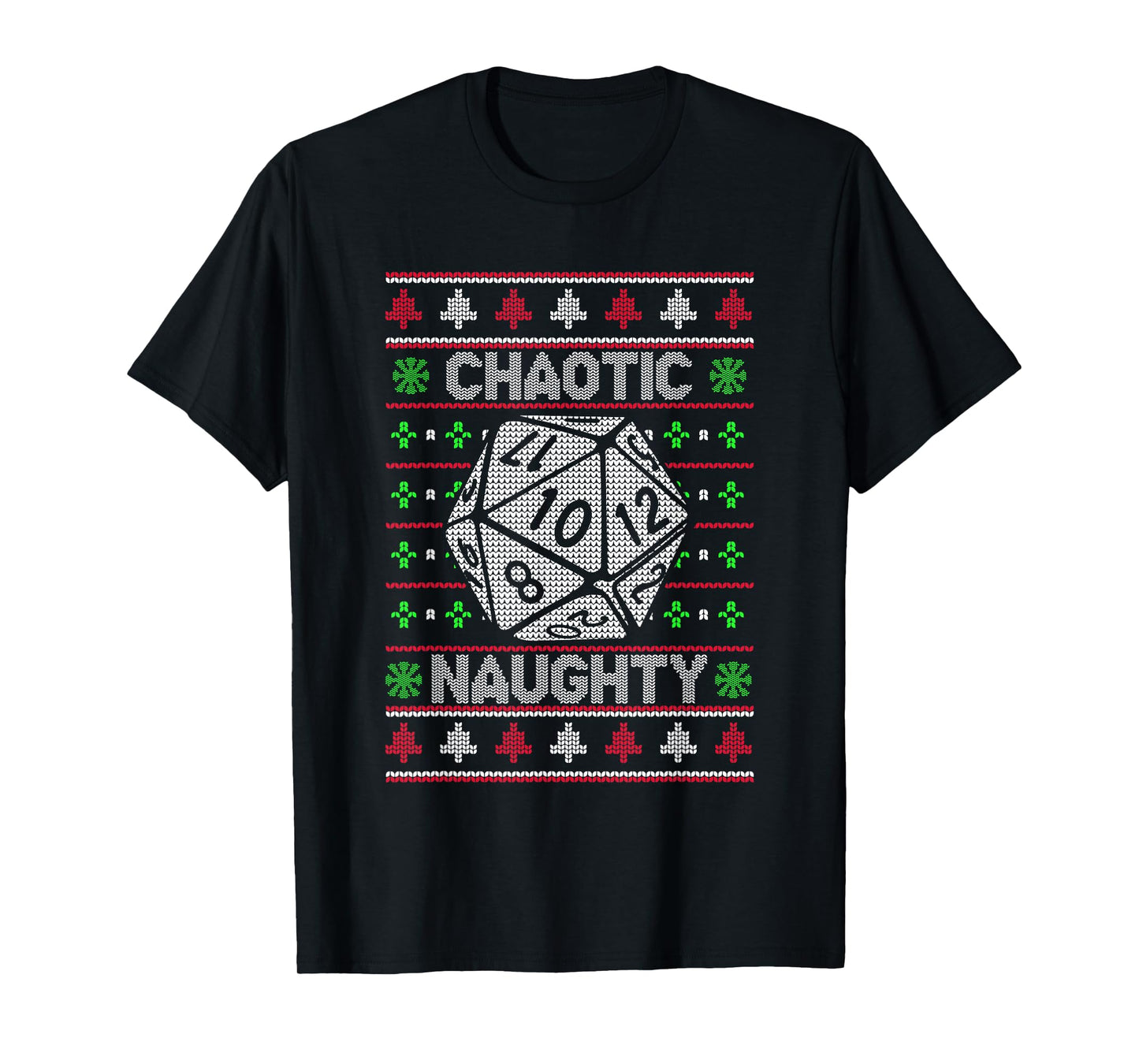 Santa Chaotic Naughty Christmas D20 Ugly Tabletop Sweater T-Shirt