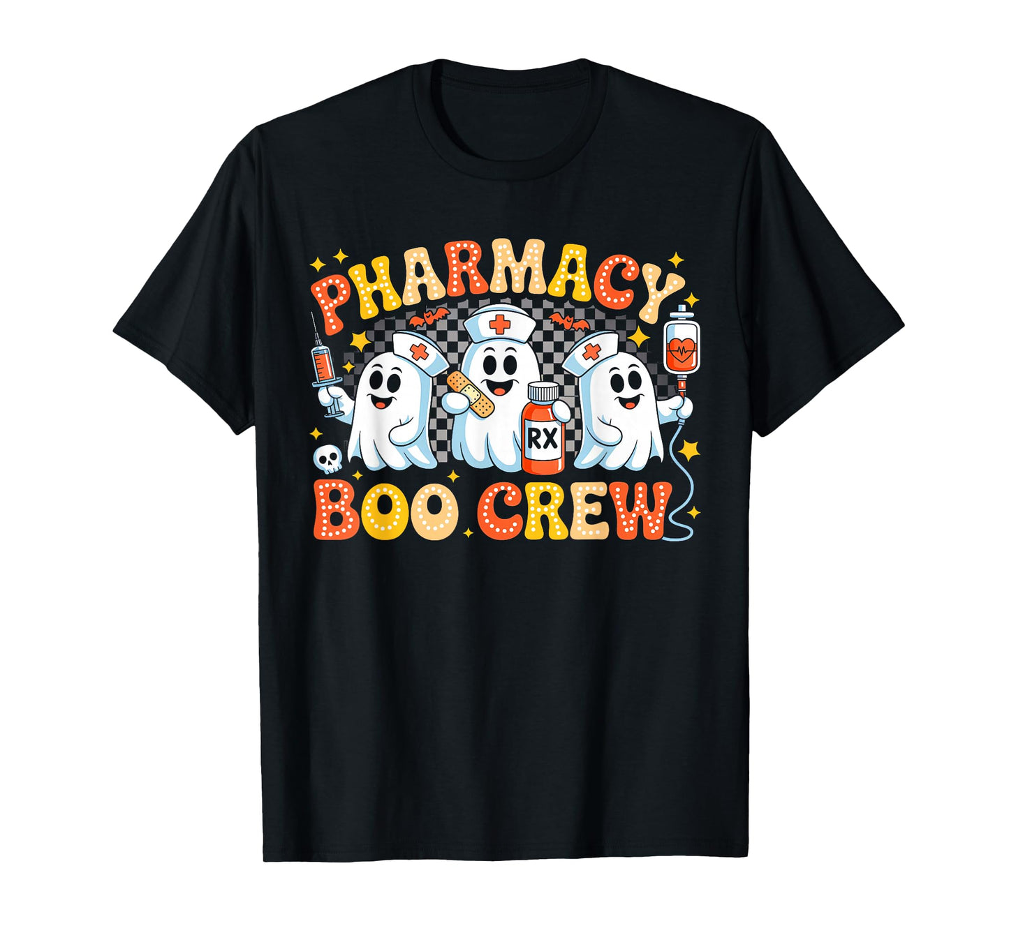 Groovy Pharmacy Boo Crew Ghost Pharmacist Tech Halloween T-Shirt