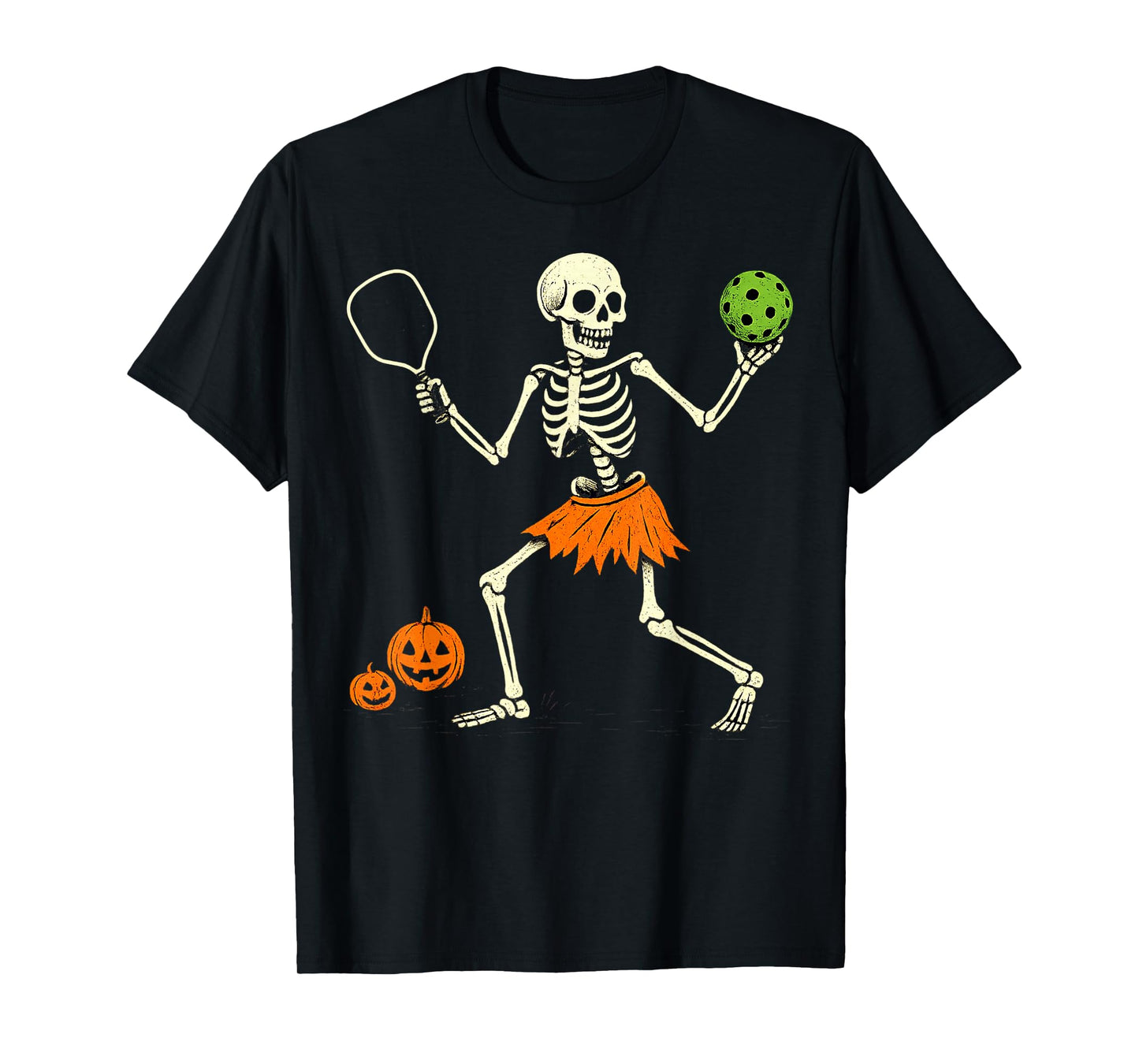 Spooky Pickleball Halloween Skeleton Costume Women T-Shirt