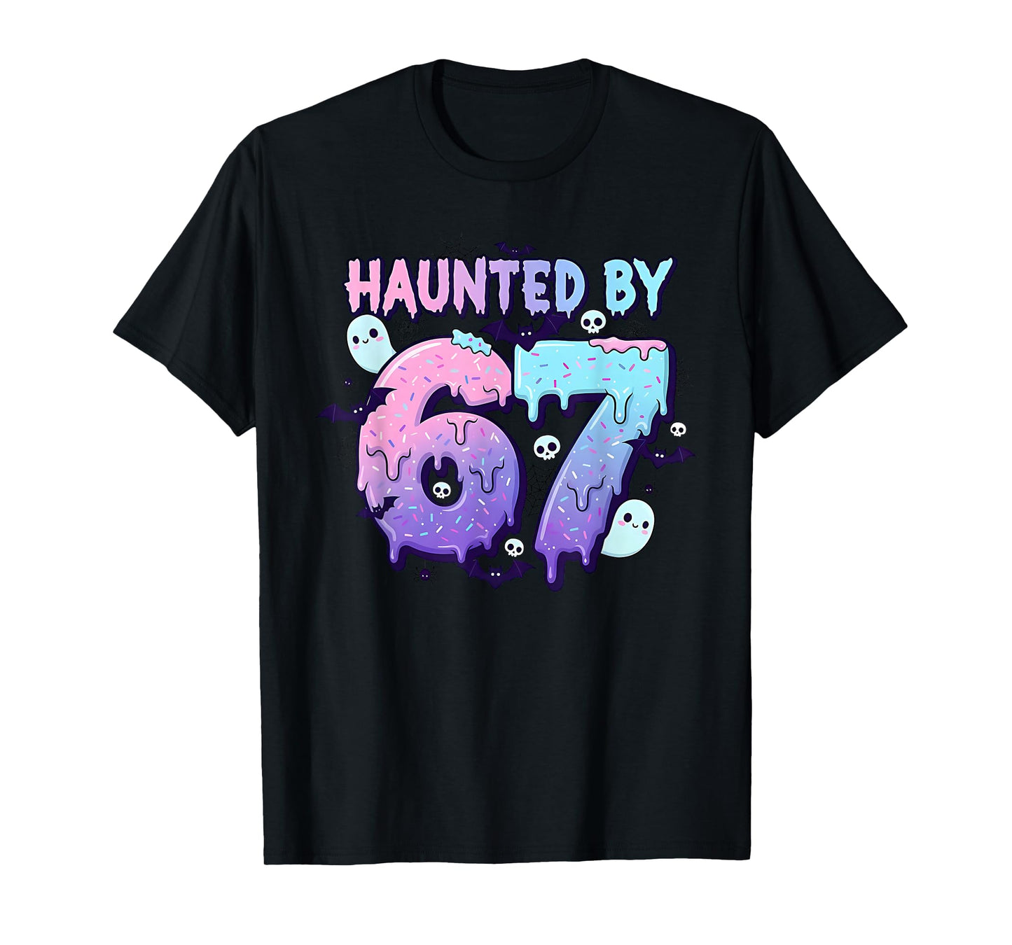 Haunted by 67 Drippy Ghost Meme Funny Halloween Girls Boys T-Shirt