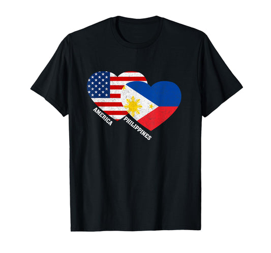 Philippines Flag Shirt Filipino American Pride Vintage T-Shirt
