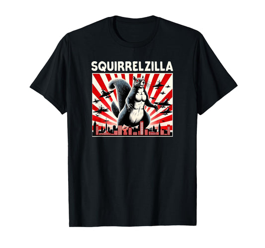 Anime Squirrel Design Clothes Squirrelzilla Japanese Kaiju Squirrel T-Shirt
