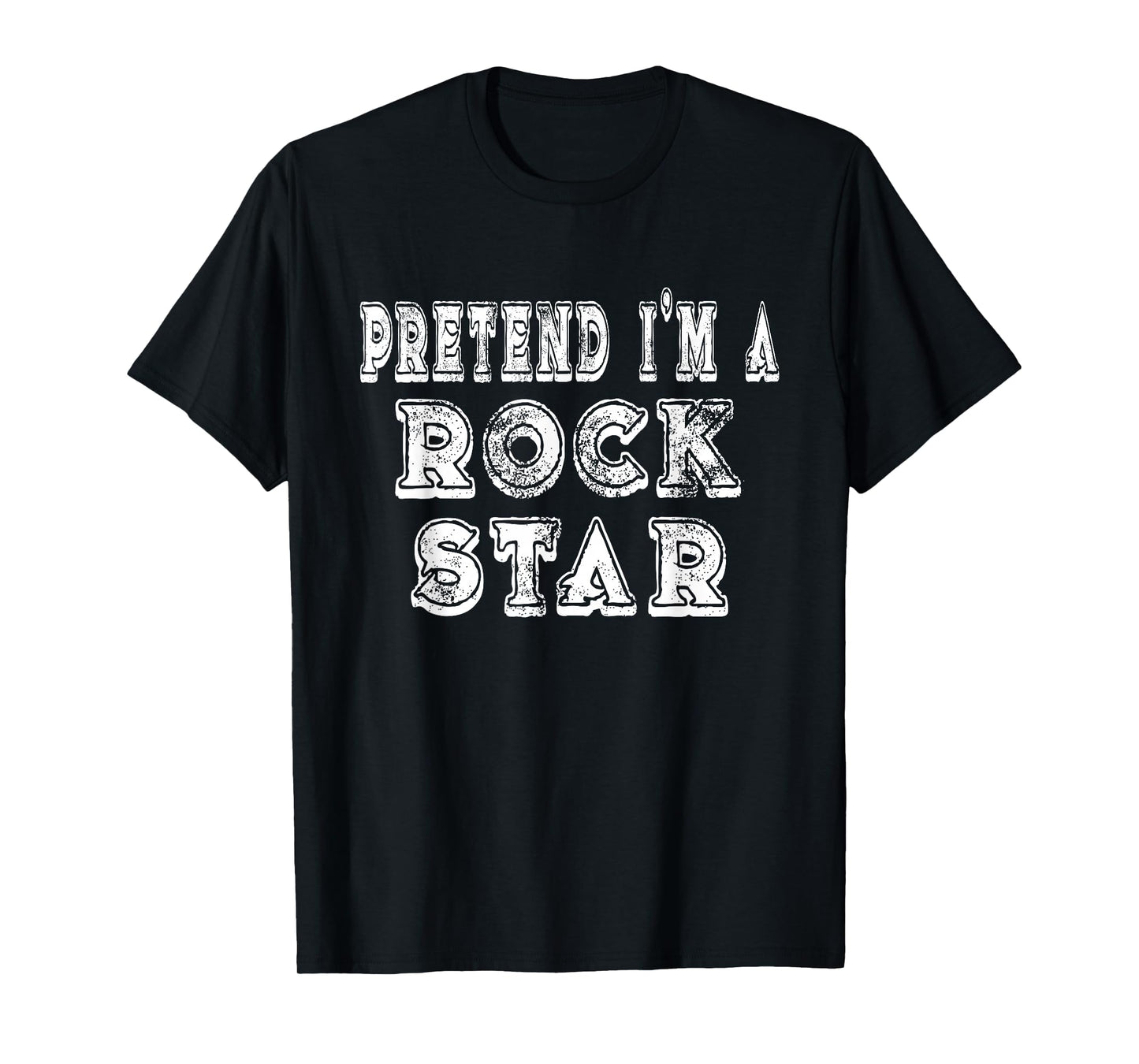 Lazy Pretend I'm A Rock Star Easy Funny Halloween Costume T-Shirt