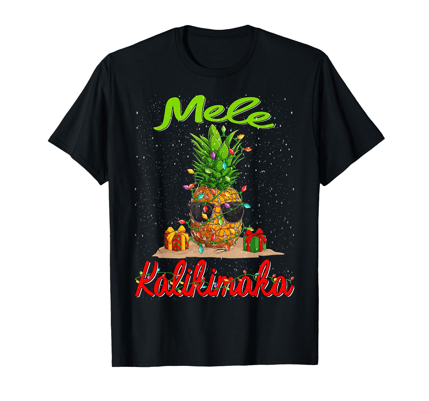 Mele Kalikimaka Christmas Pineapple Shaka Hawaii T-Shirt