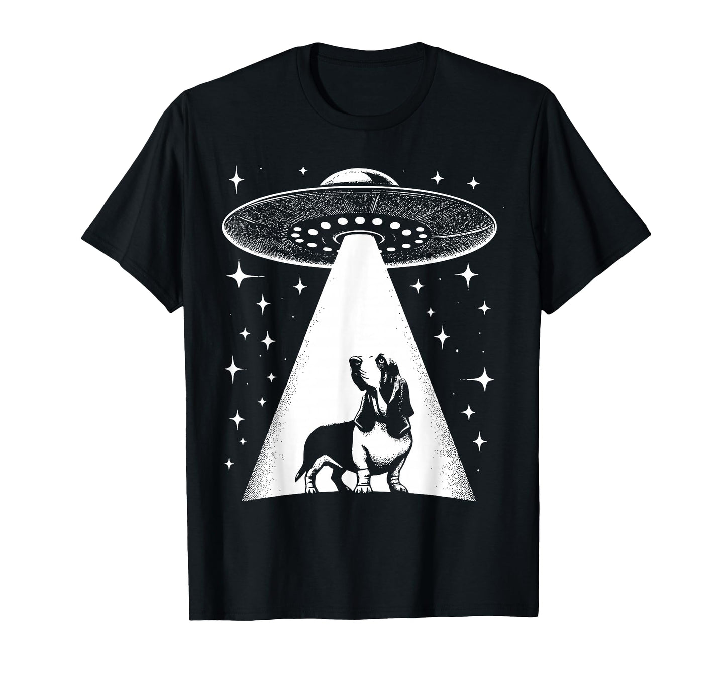 Basset Hound Mom Dad Dog - Funny Alien UFO T-Shirt