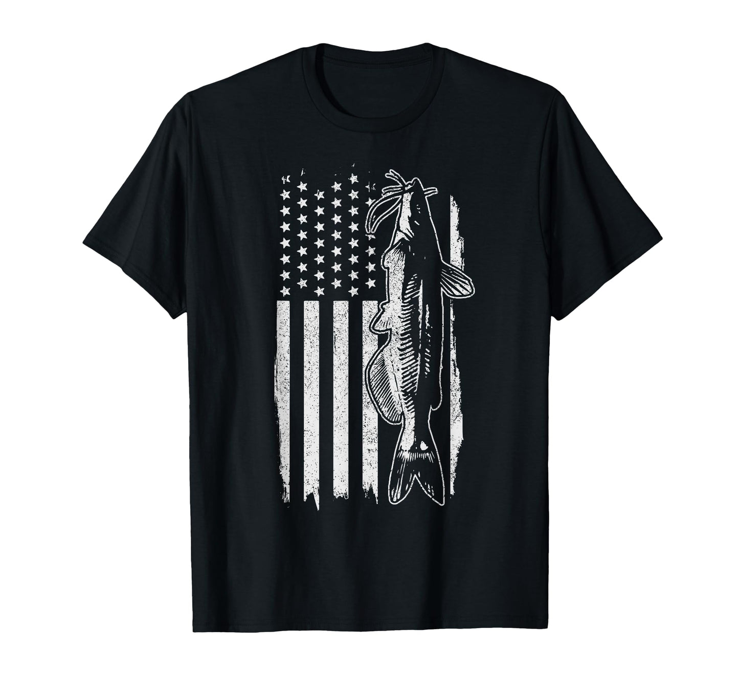 Catfish American Flag Patriotic Fishing T-Shirt