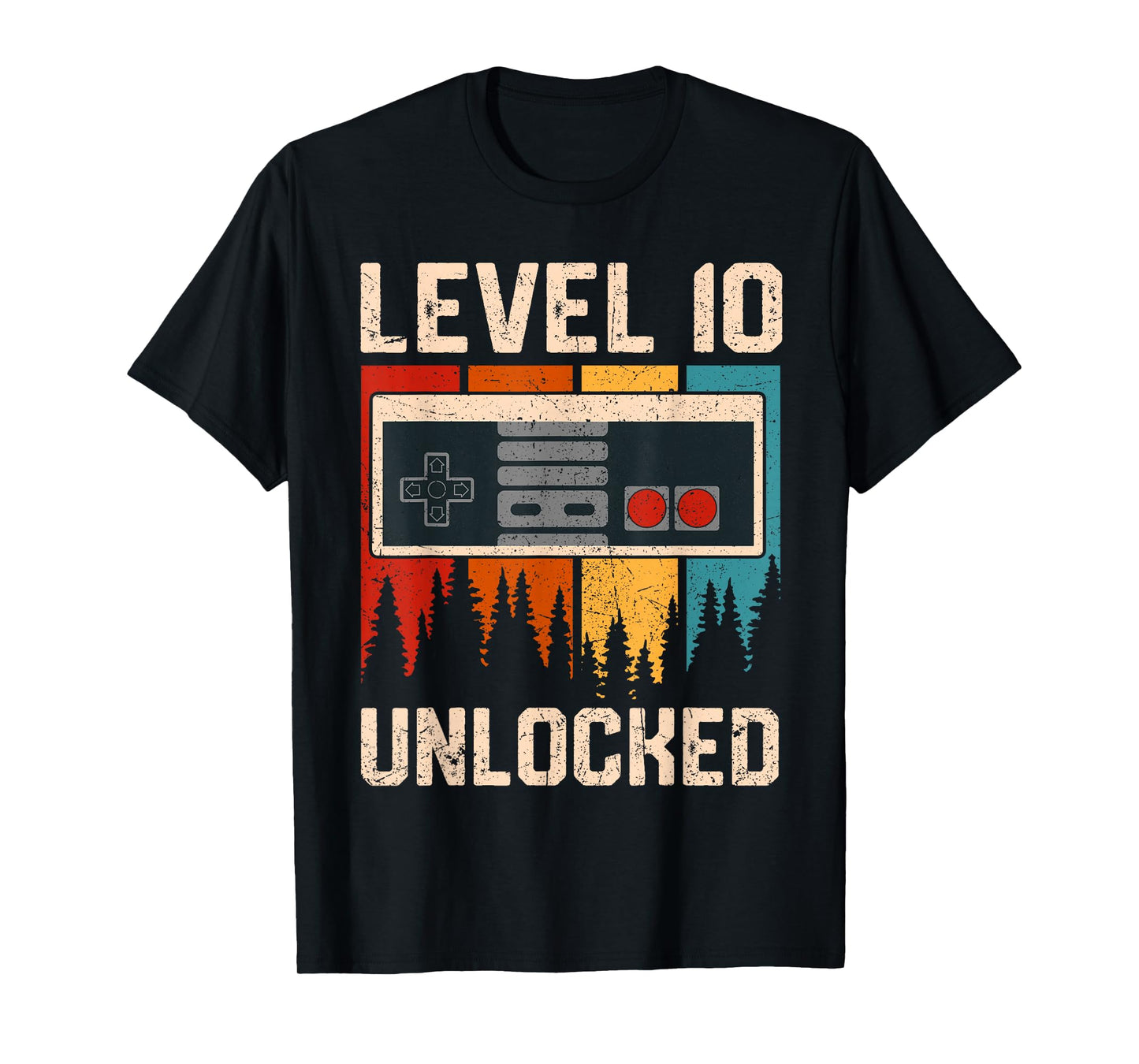 Level 10 Unlocked Video Game Controller Birthday Mens Boys T-Shirt