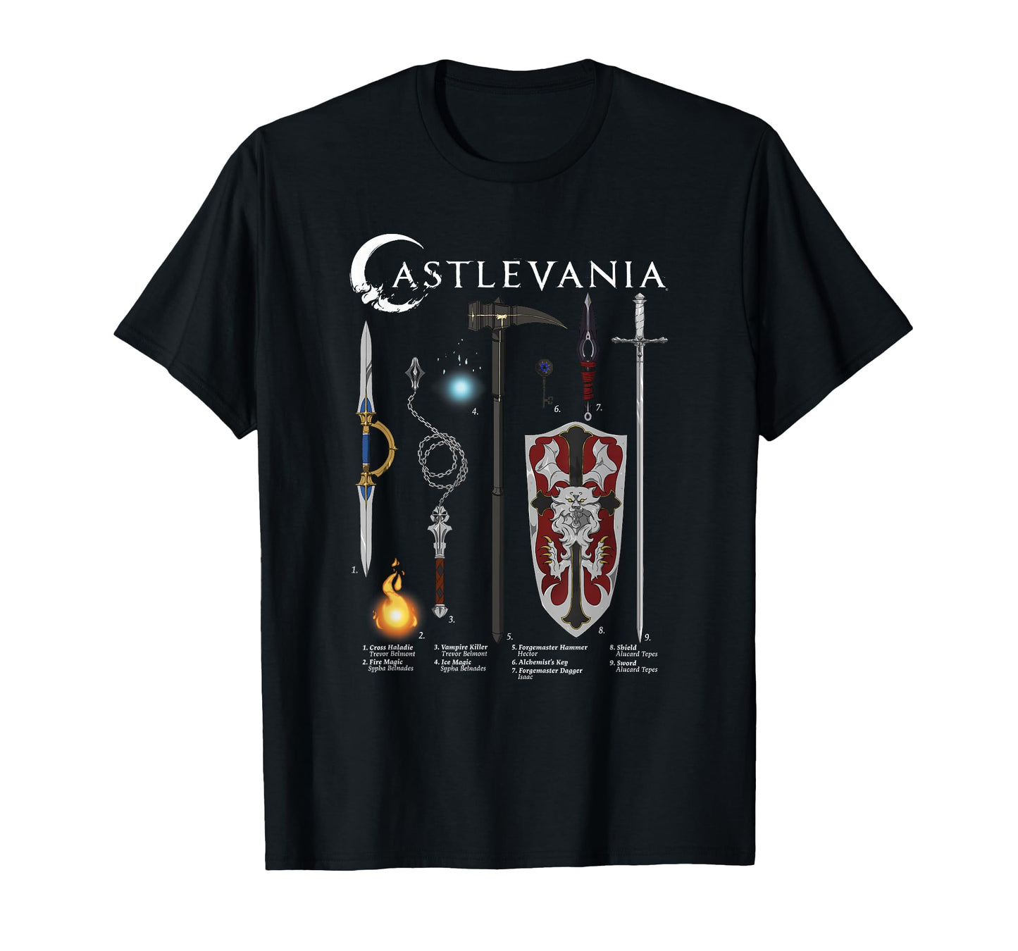 Castlevania Weapons Textbook Poster T-Shirt