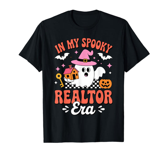 in My Spooky Realtor Era Real Estate Halloween Costume Ghost T-Shirt