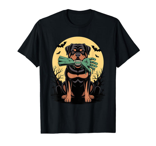 Halloween Moon Zombie Rottweiler Rottweilers Rot Dog Rottie T-Shirt