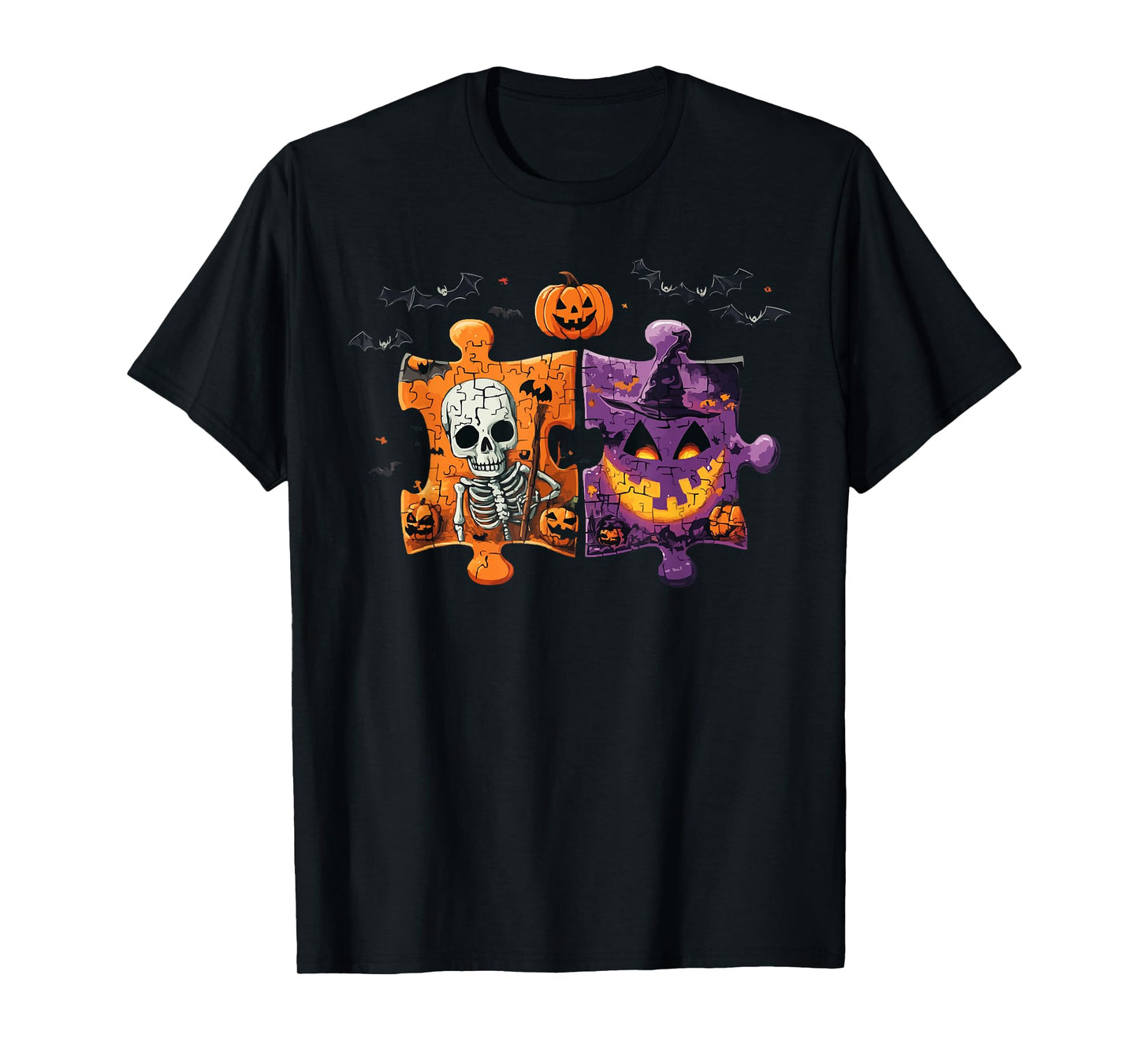 Support Autism Halloween Spooky Autistic Trick Or Treat T-Shirt