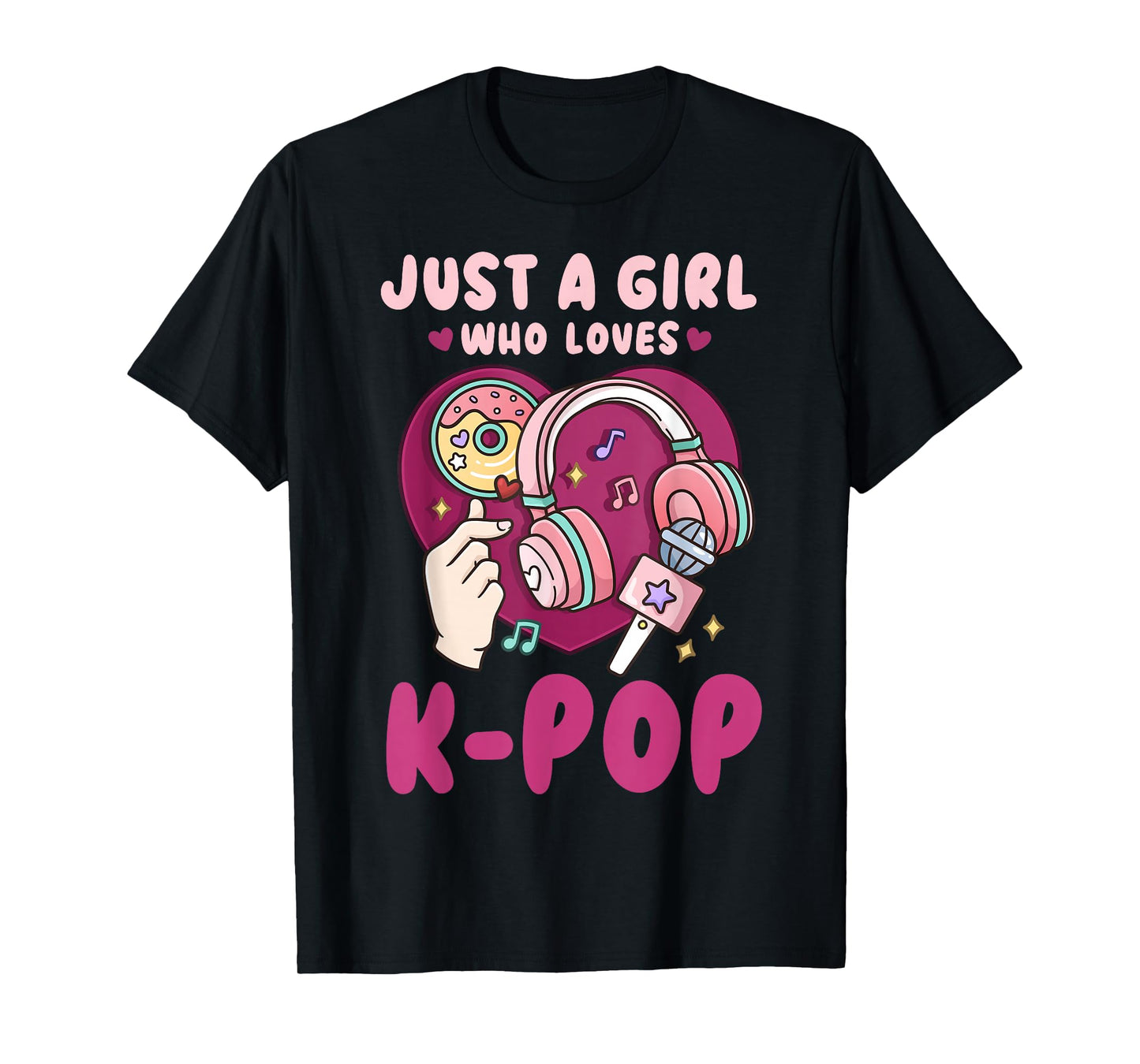 K-Pop & Anime Lovers Unisex-Kids Black K-Pop Theme Girls T-Shirt