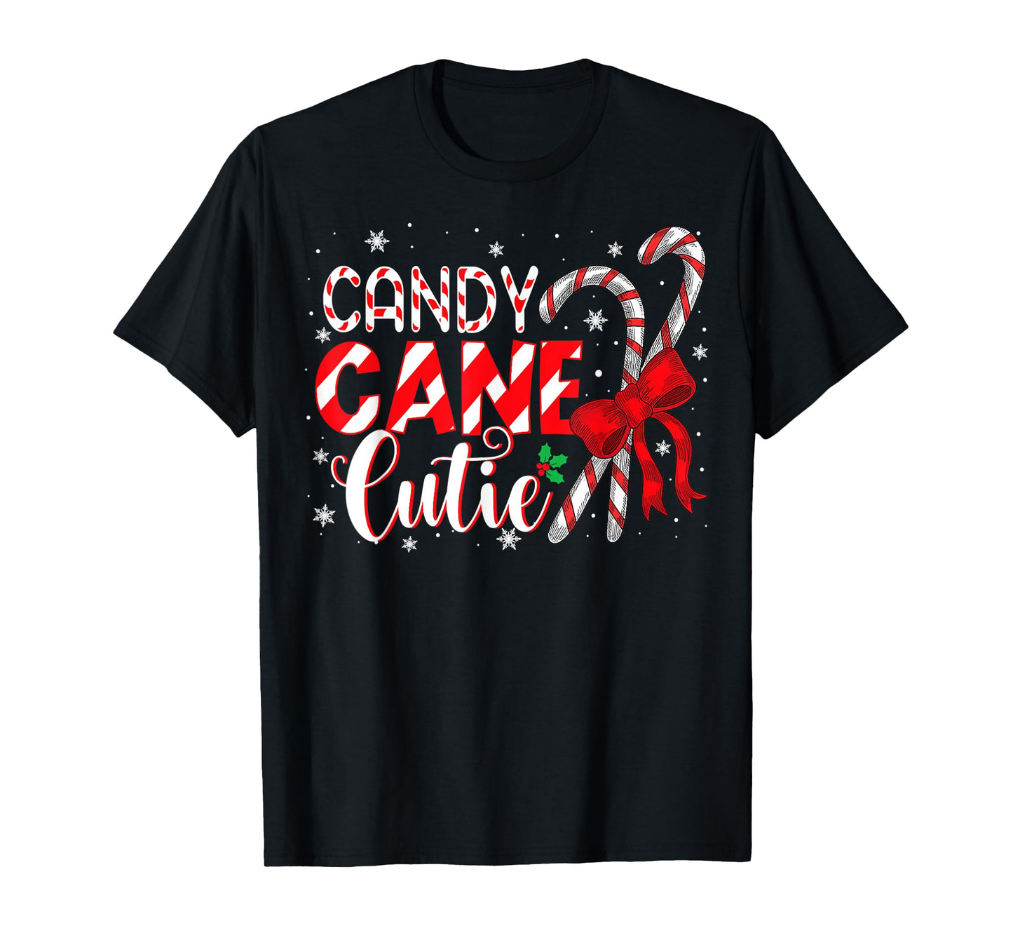 Funny Christmas Candy Cane Cutie Girls Xmas Pajama T-Shirt