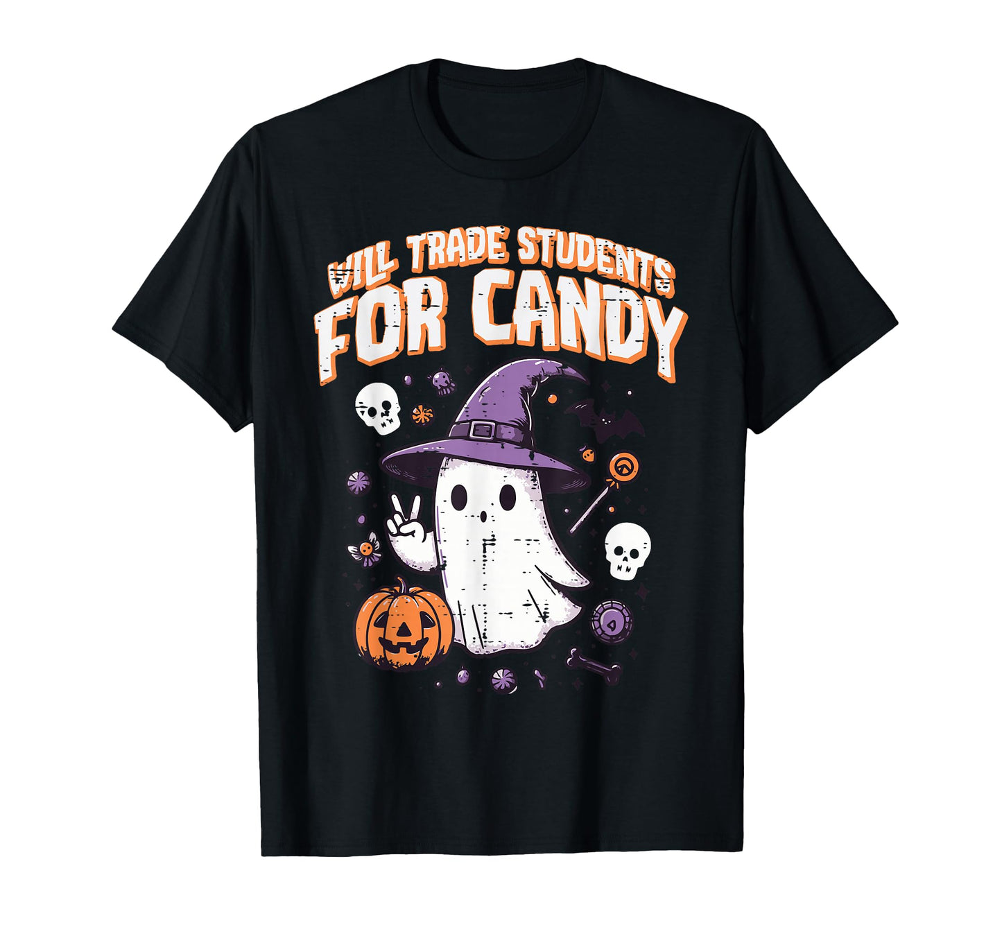 Halloween Teacher Trade Students for Candy Costume Women T-Shirt