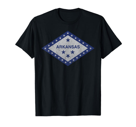 Distressed Stars Arkansas State Flag T-Shirt
