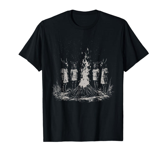 Retro Creepy Weirdcore Baphomet Blackcraft Goth Halloween T-Shirt