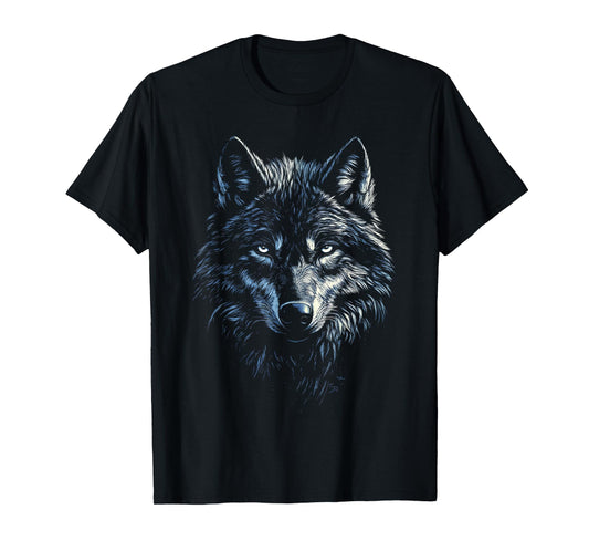 Timber Wolf Face Portrait Distressed Graphic Art Lover Gifts T-Shirt