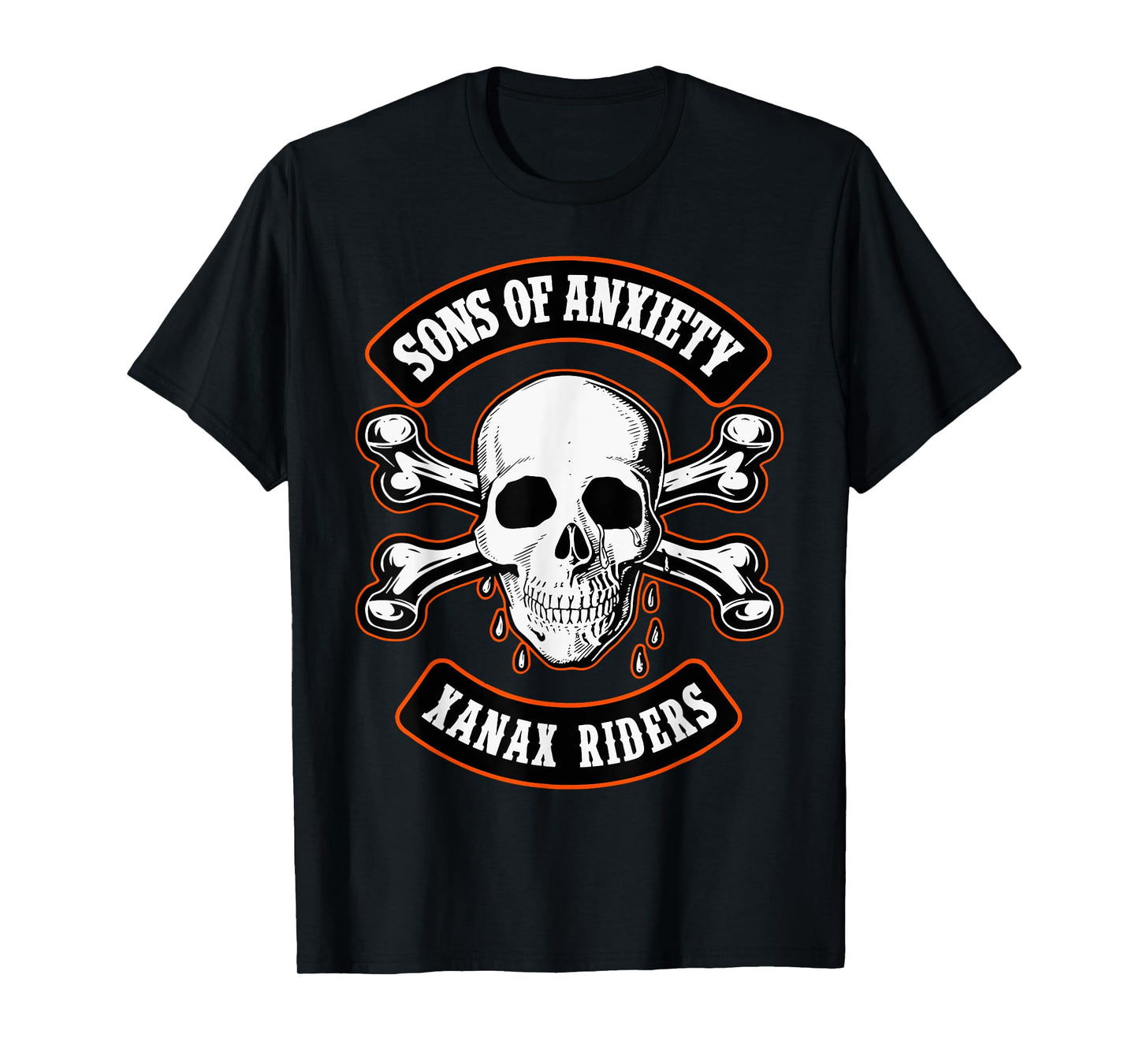 Sons Of Anxiety Xanax Riders Funny Skull T-Shirt
