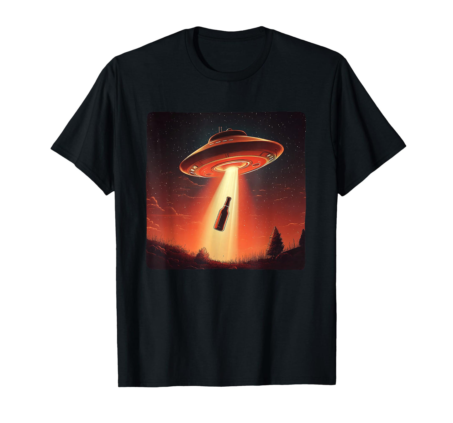Funny UFO beams beer up for Alien Lovers T-Shirt