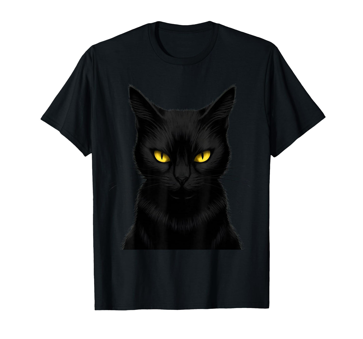 Black Cat Yellow Eyes Graphic Men Women Boys T-Shirt