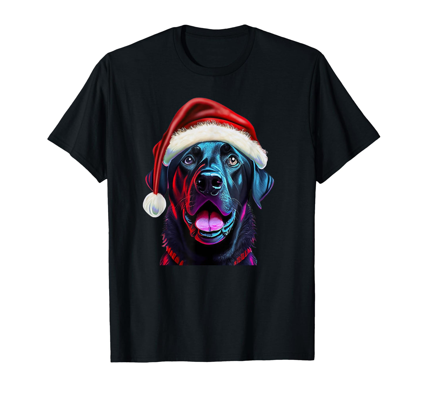 Black Lab Christmas Magic: Labrador in Santa Hat T-Shirt