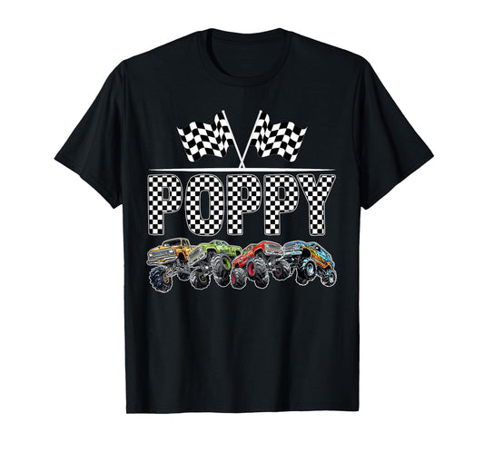 Poppy Retro Monster Truck Family Birthday Matching T-Shirt