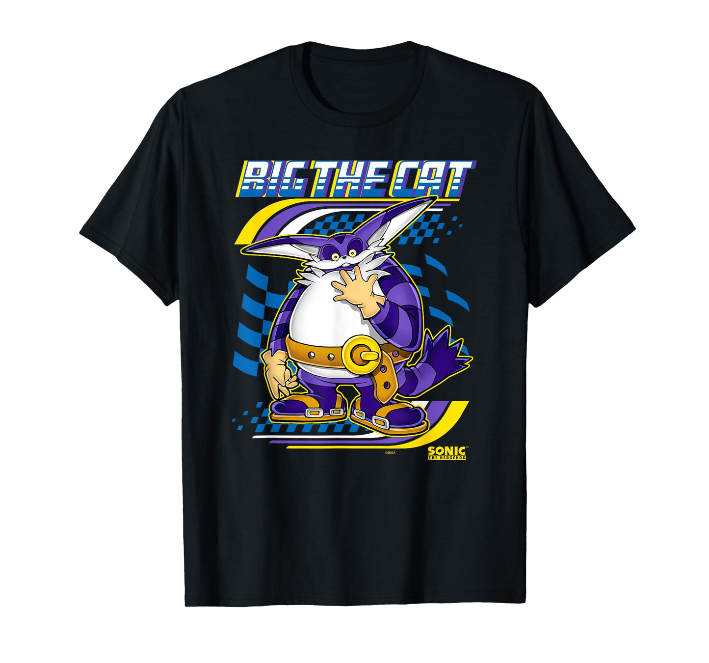 Sonic The Hedgehog Big The Cat Ready For Race Chest Poster T-Shirt