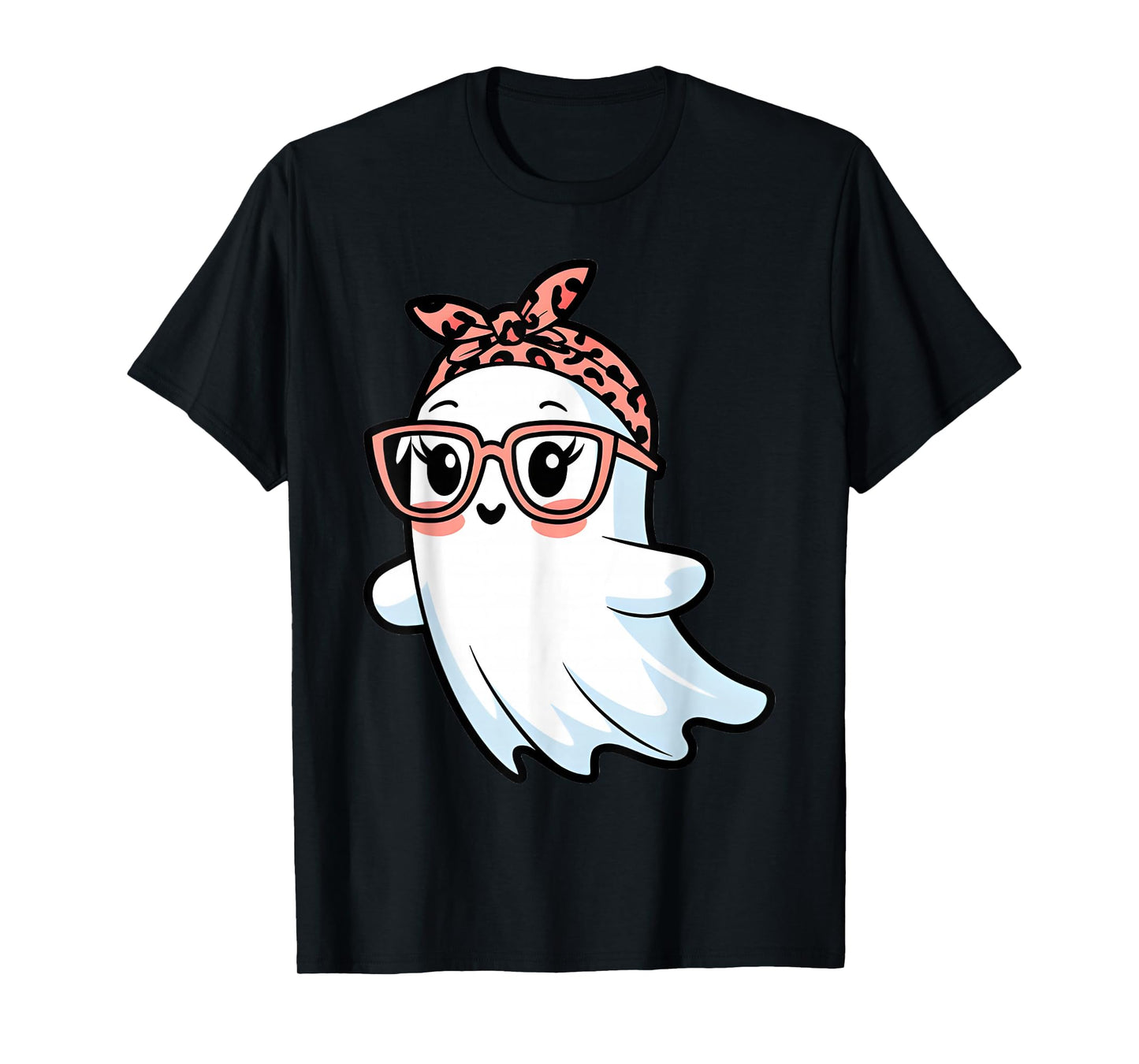 Cute Halloween Ghost Glasses Girl Ghost Costume Eyeglass T-Shirt