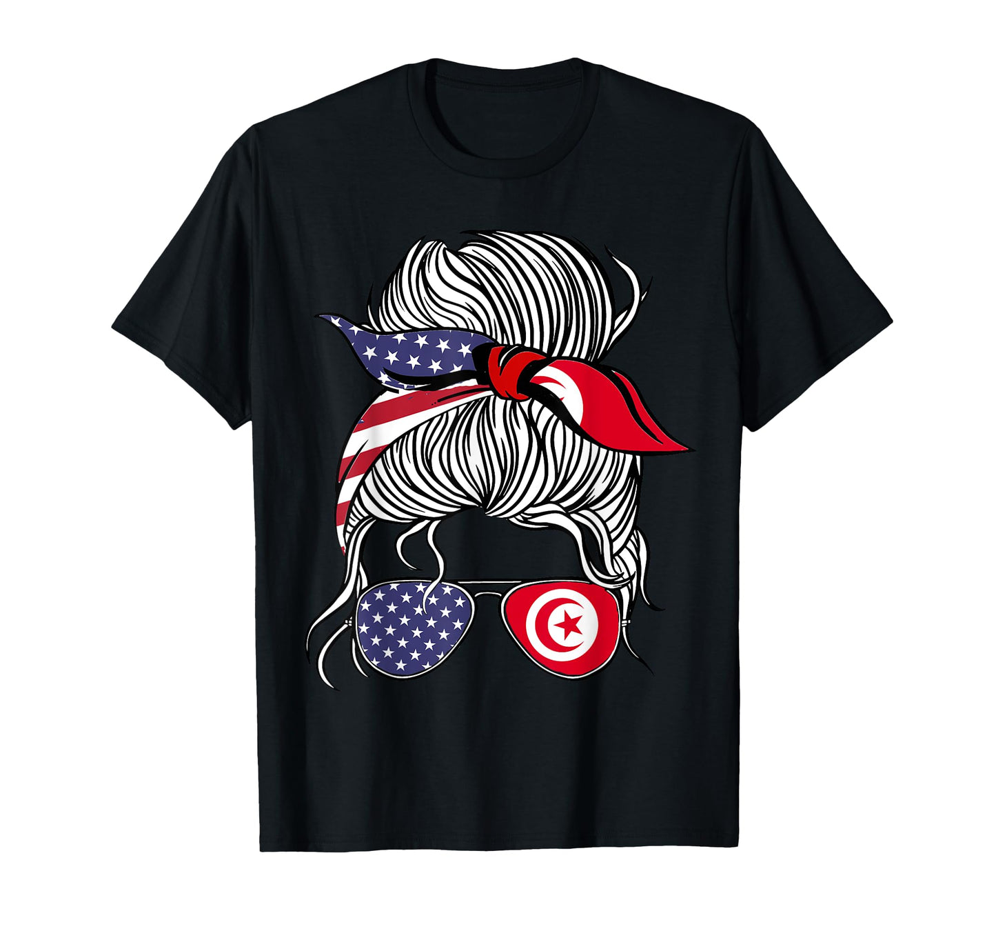 American Tunisian Patriot Flag Women Girl Tunisia Grown T-Shirt