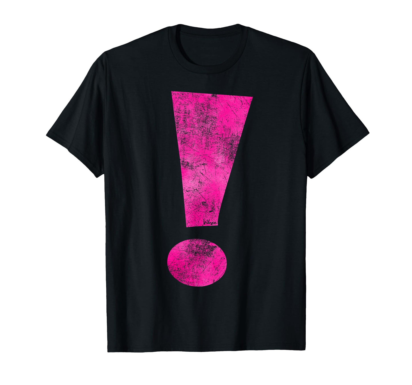 Distressed Magenta Whee! Exclamation Point Graphic T-Shirt T-Shirt