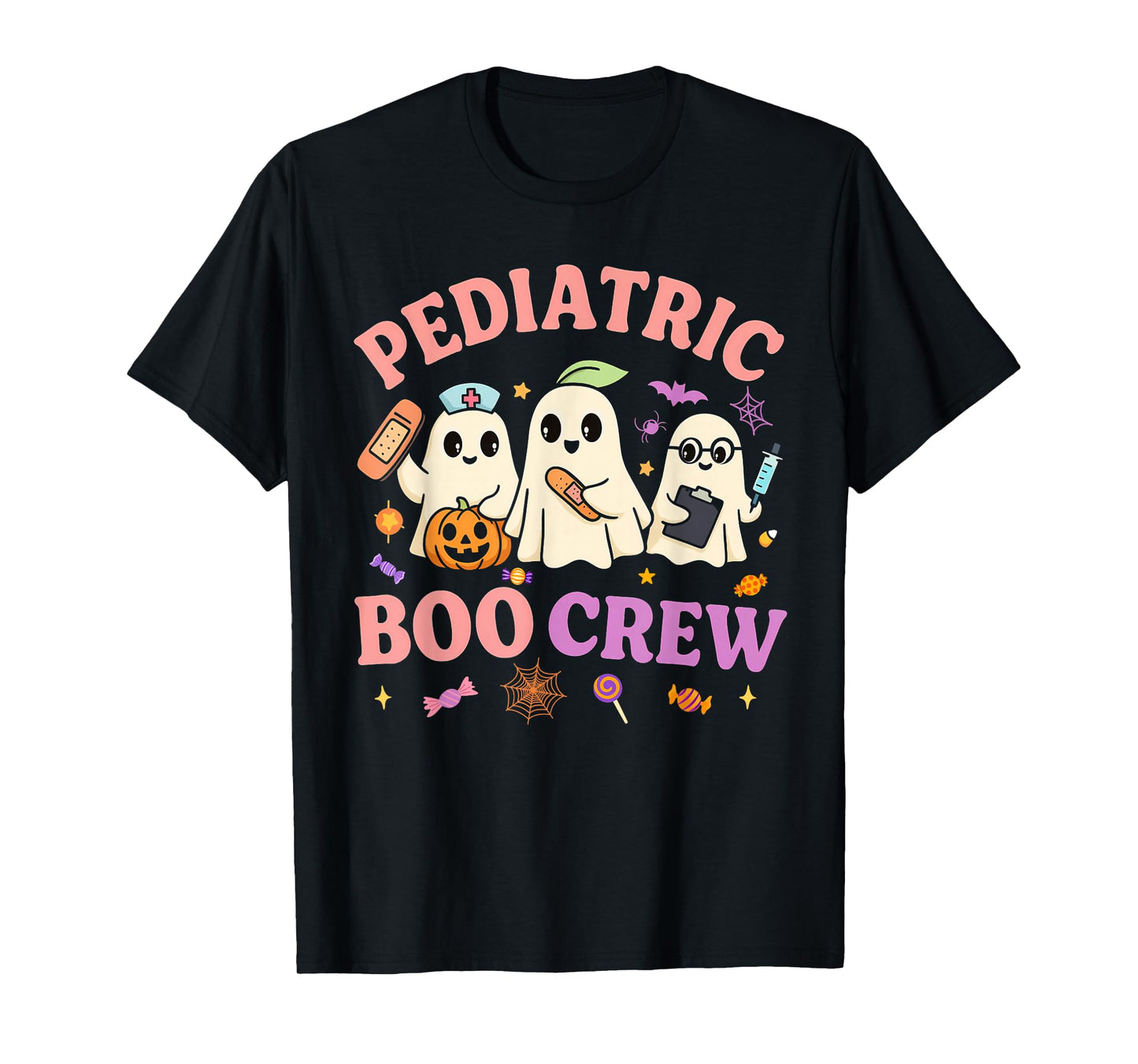Pediatric Boo Crew Nurse Doctor Halloween Matching Costume T-Shirt