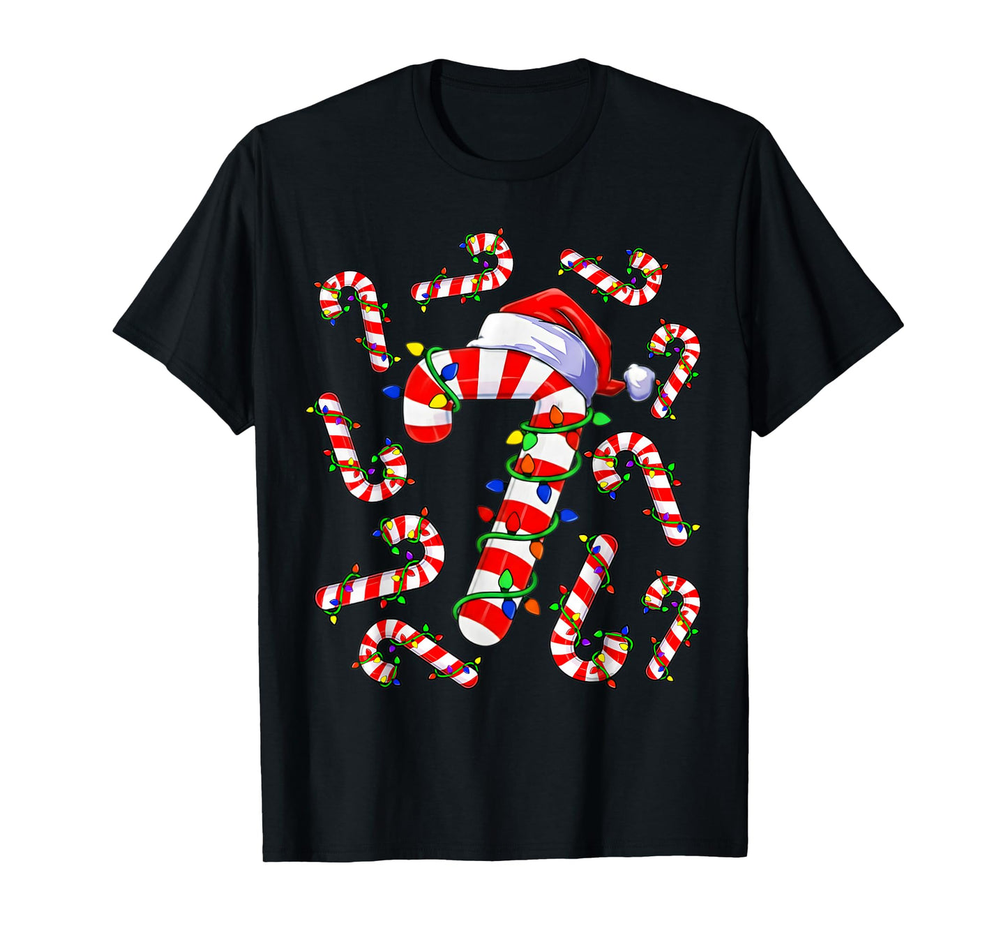 Fun Six Seven 6 7 Meme Design Couples Christmas Candy Cane T-Shirt