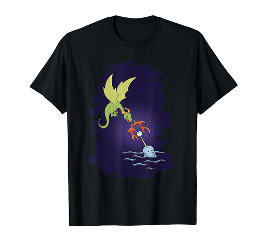 Dragon & Narwhal Campfire Marshmallow Roast, Teamwork T-Shirt