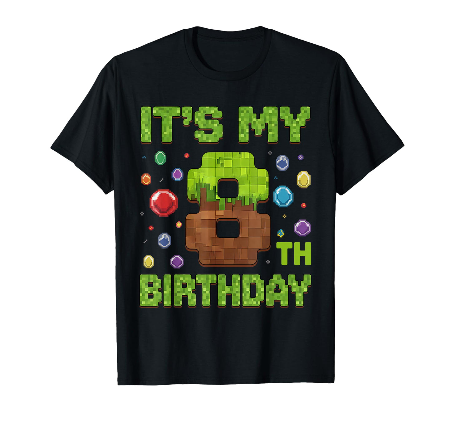 Kids It's My 8th Birthday Video Game Pixel 8 Year Old T-Shirt