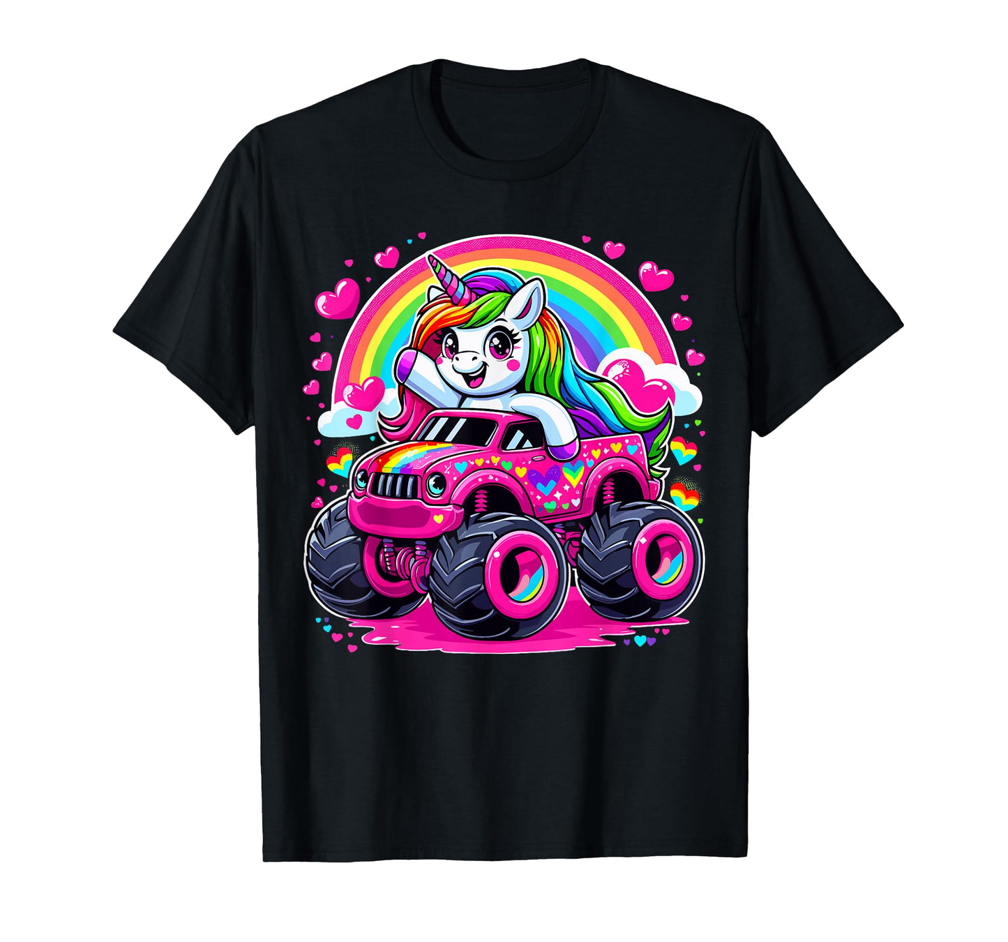 Unicorn Riding a Monster Truck T-Shirt